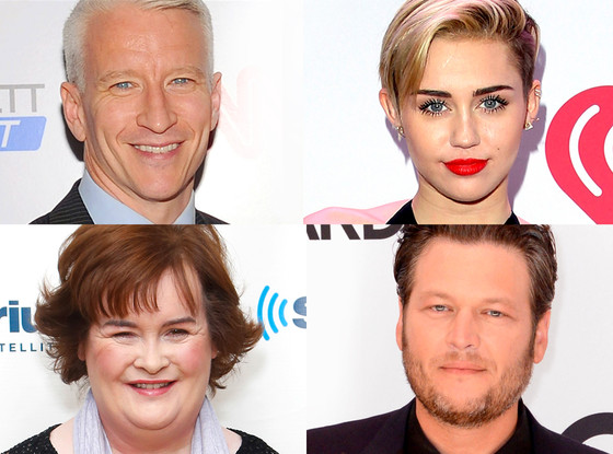 Miley Cyrus, Blake Shelton, Susan Boyle, Anderson Cooper Miley Cyrus, Blake Shelton, Susan Boyle, Anderson Cooper